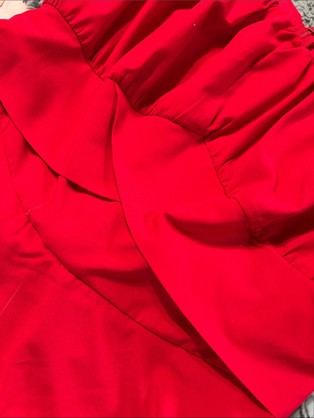 Red Romper with Ruffle Waist - Picture 9 of 10